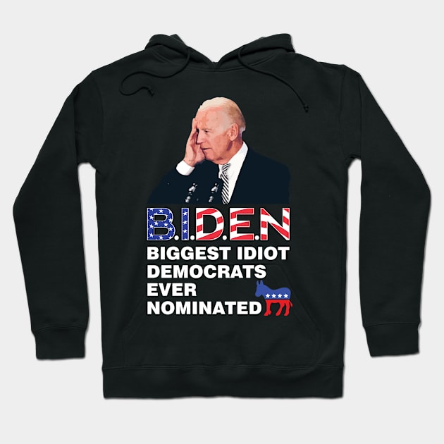 Anti Joe Biden Trump 2020 Puppet GOP Conservative Ukraine Sleepy Creepy Dementia Hoodie by Shirtsurf